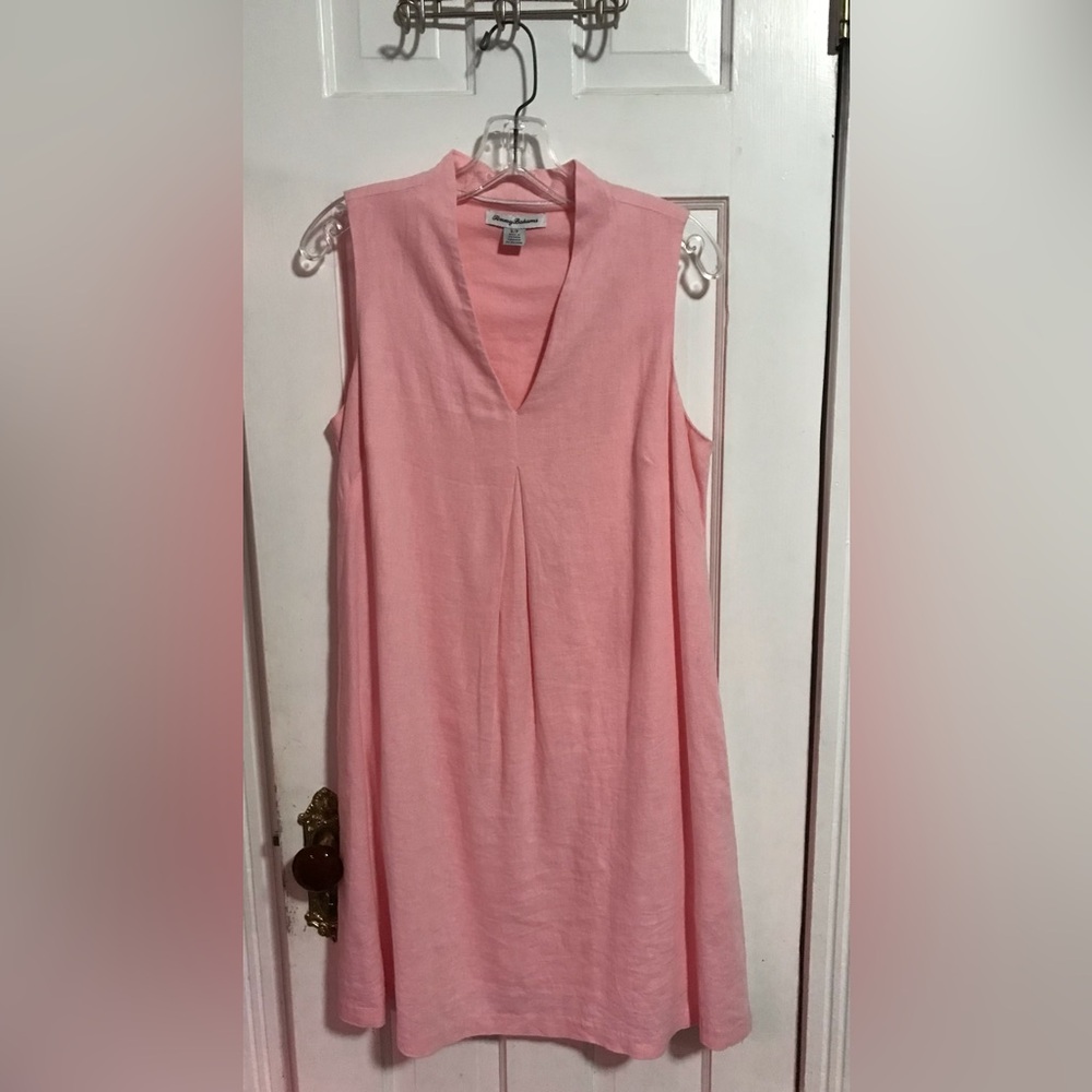 Tommy Bahama Women’s Daphne Linen Blend Shift Dress Sleeveless Pink Size S/P